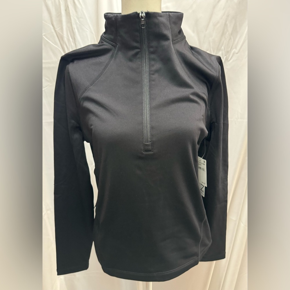 NWT Women’s Zella half zipped long sleeve with thumb holes, d. Gray